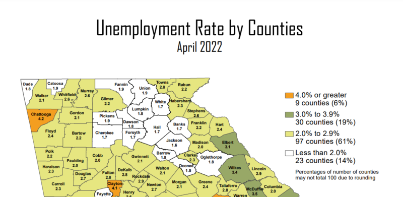 BARTOW COUNTY SEES ALL-TIME LOW APRIL UNEMPLOYMENT RATE