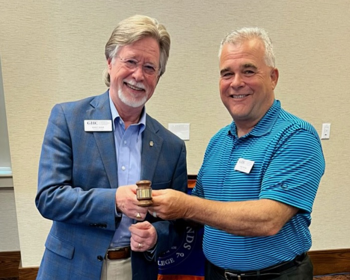 Greg Patton passes gavel to longtime GHC Foundation Board member Randy Quick