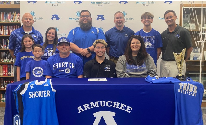 Armuchee Wrestling Star Signs with Shorter University