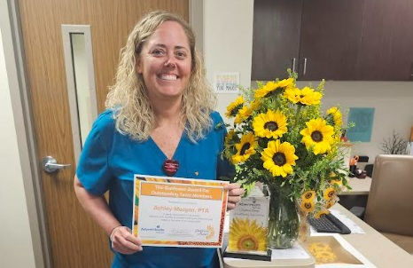 Ashley Morgan honored with Sunflower Award for non-nursing staff