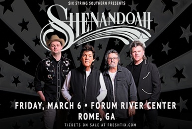SHENANDOAH TO PERFORM LIVE AT THE FORUM RIVER CENTER IN ROME