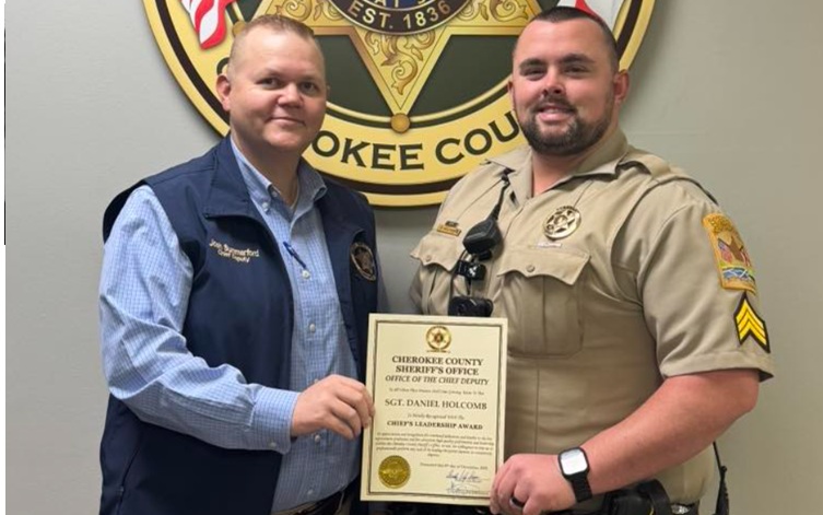 Cherokee County Deputy Honored with Leadership Award
