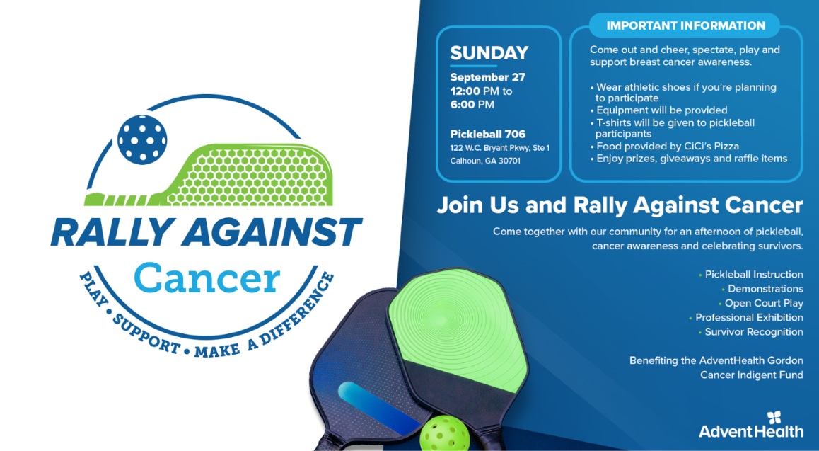 AdventHealth Invites Community to “Rally Against Cancer” Pickleball Event Benefiting Local Patients
